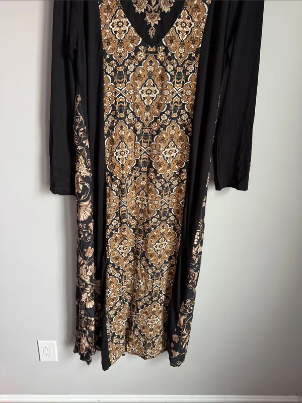 NEW Soft Surroundings Priska Maxi dress in Autumn Tile Boho Artsy XL - Image 6