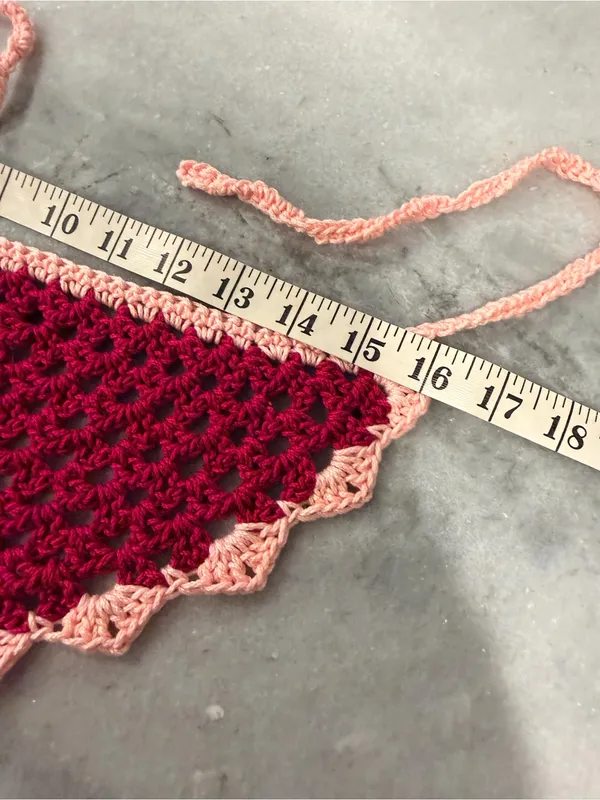 Handmade Crochet Bandana Head Scarf Cotton Boho Triangle Wrap Fest Cottagecore - Image 4