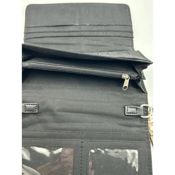Faux Leather Trifold Brown Wallet Christian Organizer Clutch Matthew 19:26 Cross - Image 5