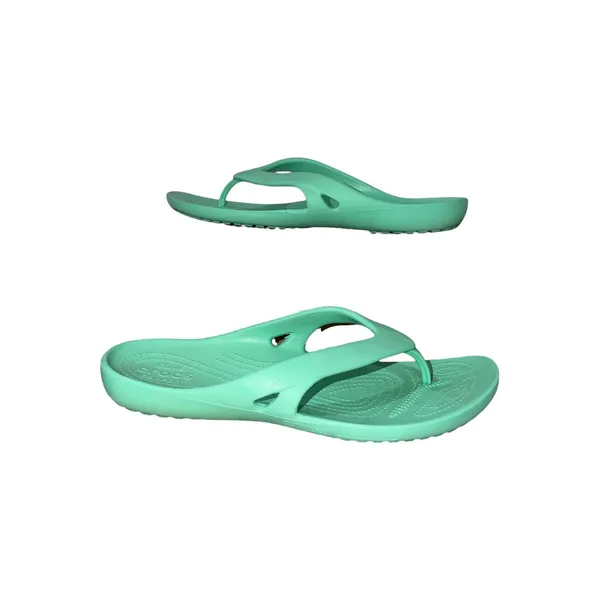 Crocs Iconic Comfort Flip Flops Mint Green Thong Sandals Women's Size 11 EUC‎ - Image 2