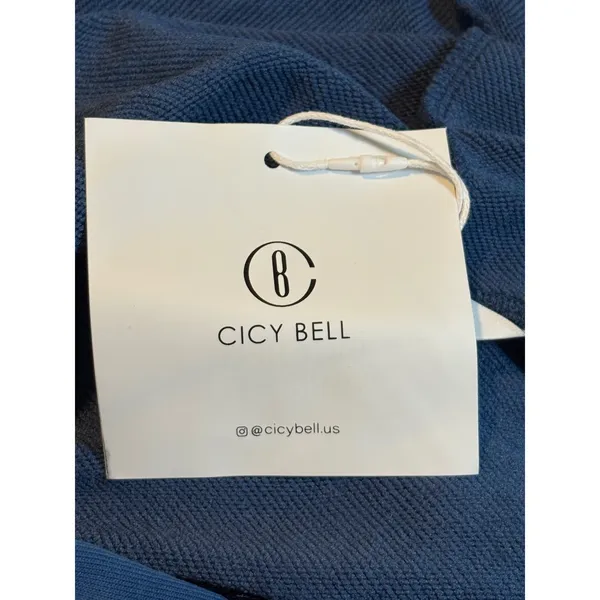 Cicy Bell‎ Hooded Romper Women XL Blue Zip Up Athleisure Short NWT Jumpsuit - Image 7