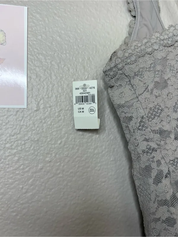 Aerie lace top grey summer beach coquette party medium trending - Image 6