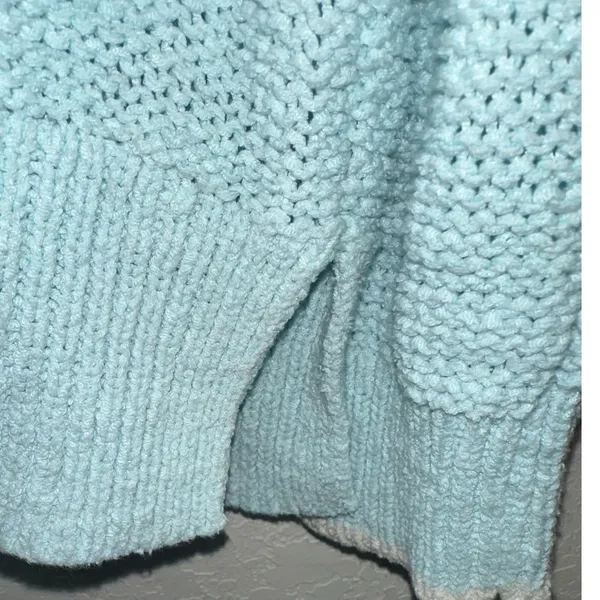 J Crew Mint Chunky Knit Sweater Oversized Crewneck‎ Pullover Large - Image 3