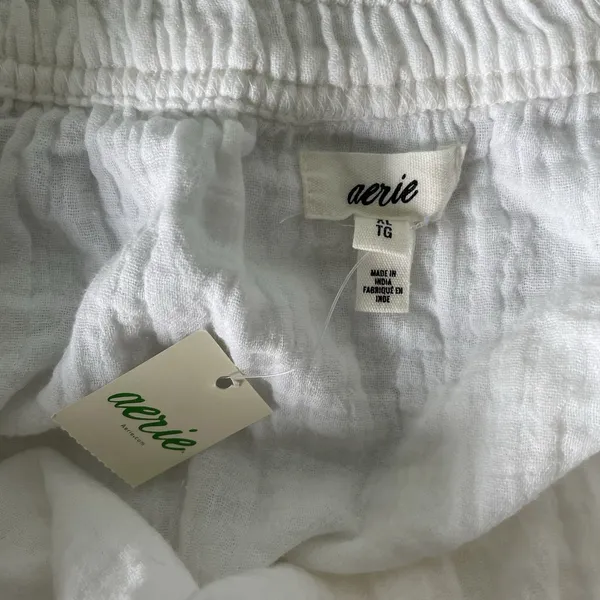 Aerie Gauzy Tiered Mini Skirt Boho Cottagecore 100% Cotton White Women's Size XL - Image 6