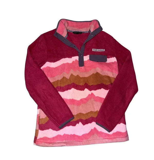Simply Southern Classic Mountain Fleece Long Sleeve Crew Sweatshirt Small - Image 4