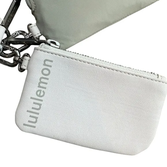 Lululemon Dual Pouch Wristlet Raw‎ Linen White Opal First Edition NWT - Image 3