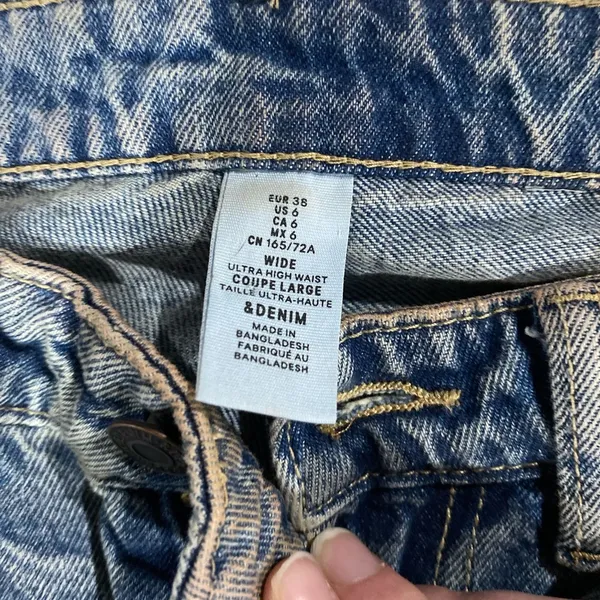 &denim by H&M Wide ultra high waist coupe large size 6 - Image 3