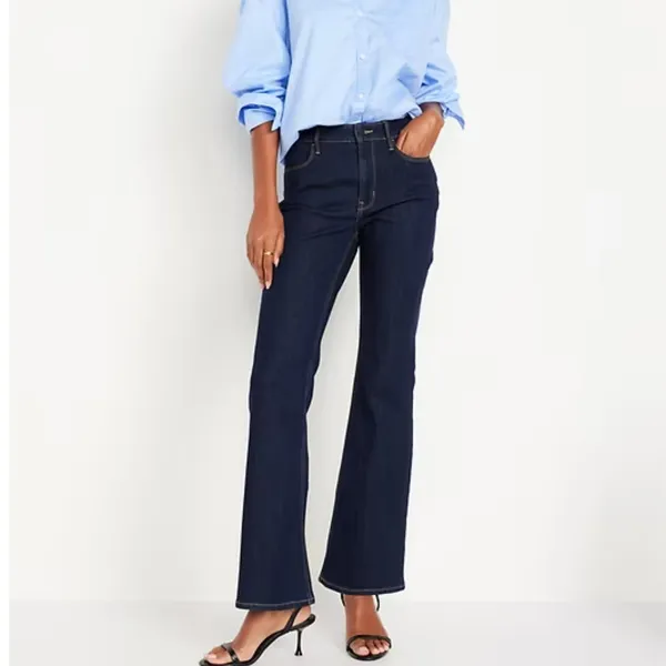 Old Navy High Rise Wow Flare Jeans Dark Wash High Waist Jeans Flared Size 8 - Image 2