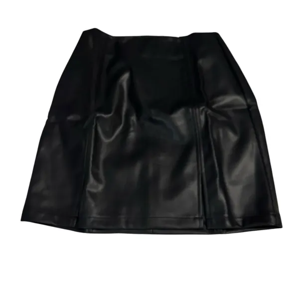 Chic Black Faux Leather Mini Skirt - Image 3