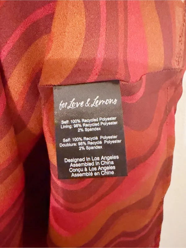 NWT For Love & Lemons Eleanor Dress Red Swirl Print Mini Size small S - Image 4