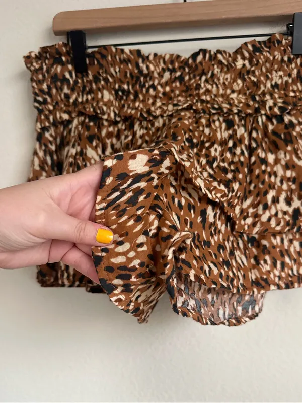 NWT Anthropologie Celandine Animal Print Tiered Ruffle Shorts - Image 5