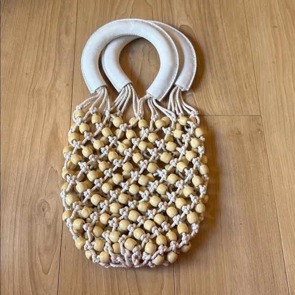 Tan Beaded Women's Bag - Image 2