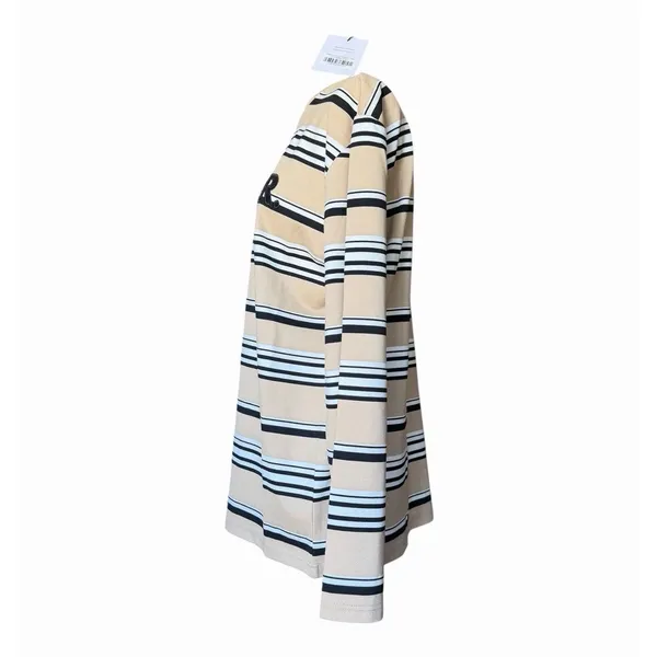 ROMY Varsity Stripe Polo Knit Top Tan Black Ivory Long Sleeve NWT XS - Image 7