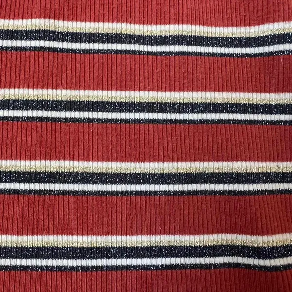 Wild Honey Fitted Red Blue Gold Sparkly Long Sleeve Crop Top 70S Chic Size S - Image 2
