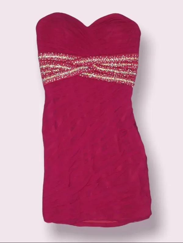 La Femme mesh wrap strapless bodycon mini dress - Image 7