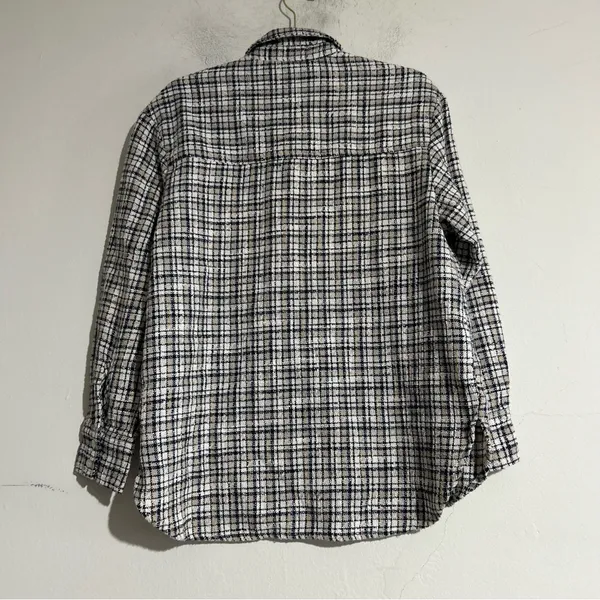 Abercrombie & Fitch Plaid Oversized Button Front Shirt Jacket Small - Image 8