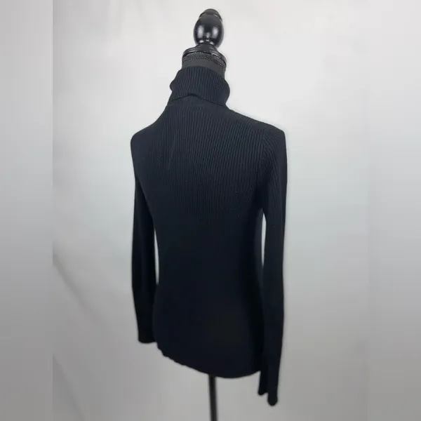 Turtleneck Sweater Black Ambiance Apparel Large Stretch - Image 6