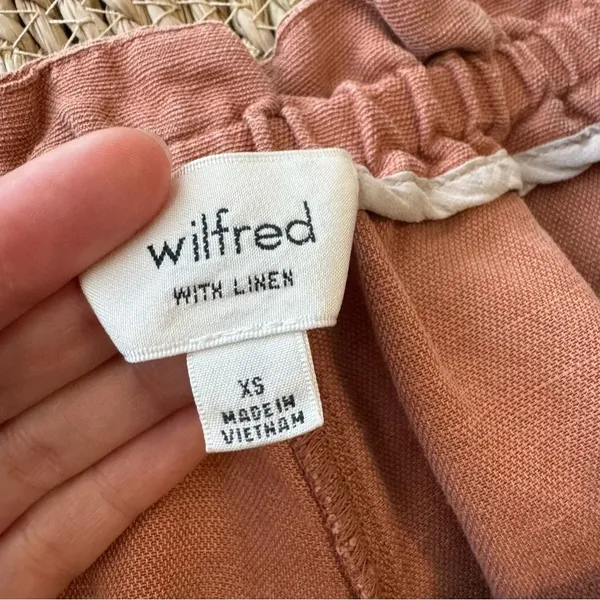 Wilfred Linen Burnt Orange Drawstring‎ Shorts Size XS - Image 5