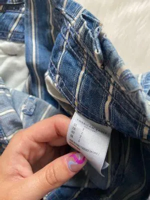 american eagle striped denim shorts - Image 7