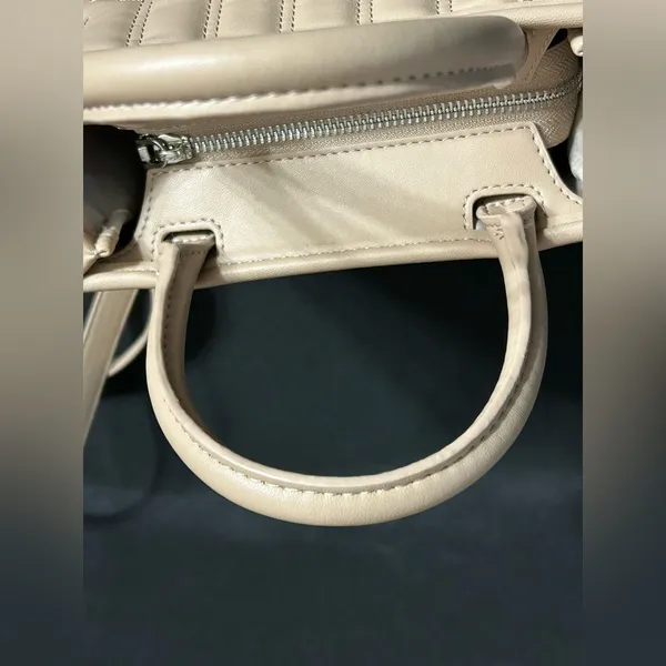 Steve Madden Quilted Mini Tote BNIKO Crossbody Purse Beige - Image 6
