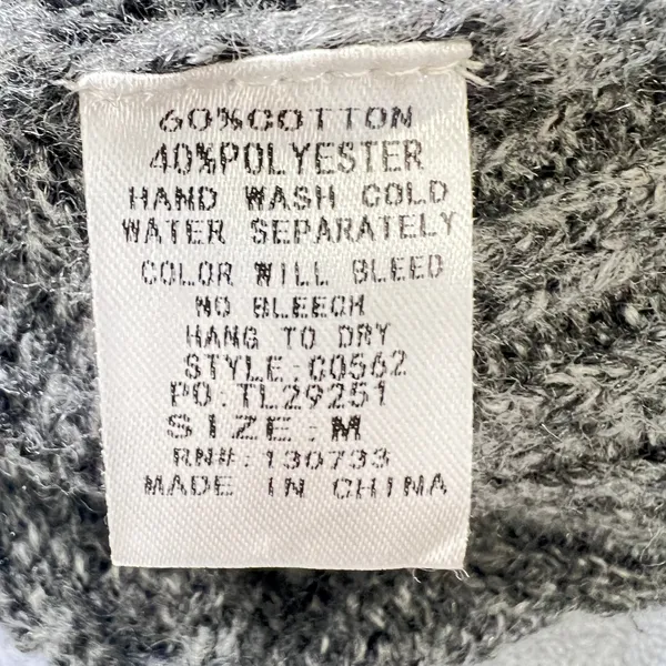 Umgee Floral Embroidered Mock Neck Sweater Women Gray Cottagecore Cozy‎ Boxy - Image 5