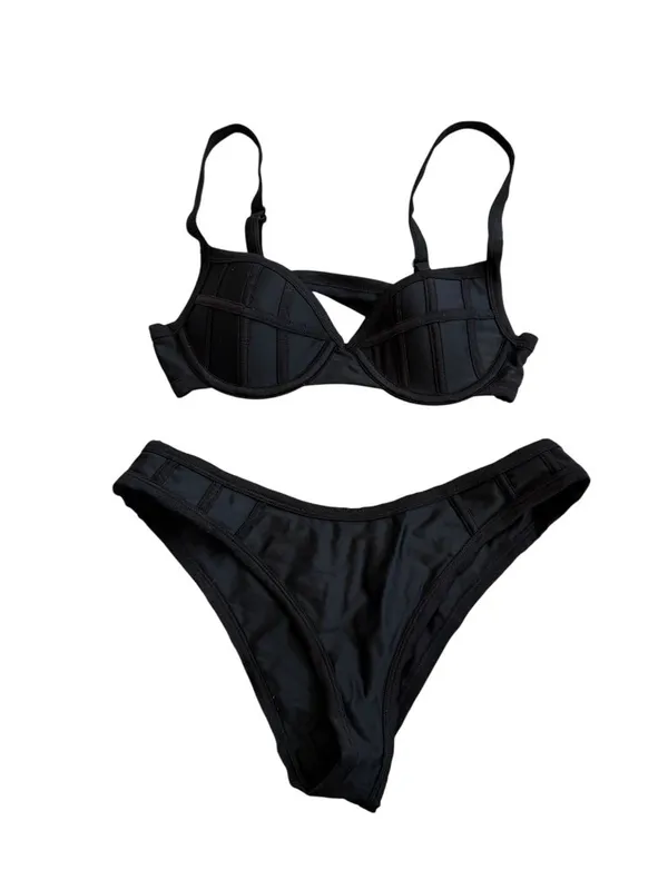 REFORM Swim Black Bikini Swimsuit Set Sz XS Top Sz M Bottoms - Image 6