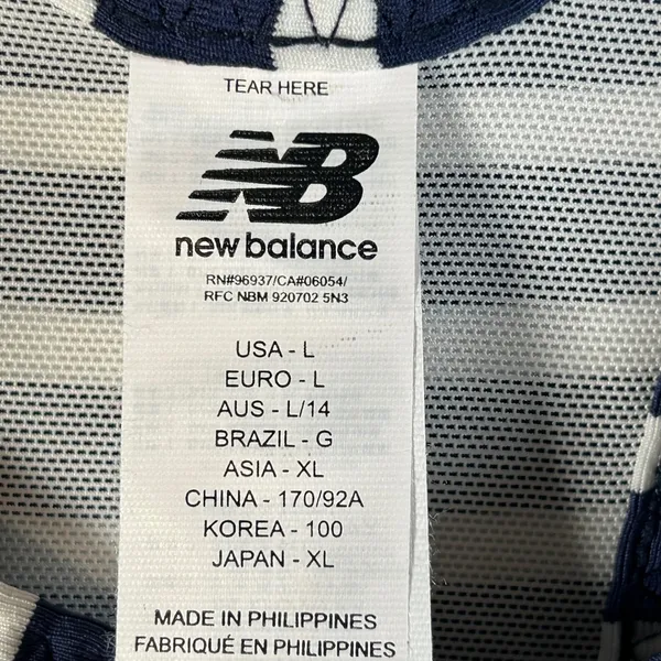 New Balance Women Striped Athletic Tennis Dress Pleated Skirt Navy‎ White Size L - Image 4