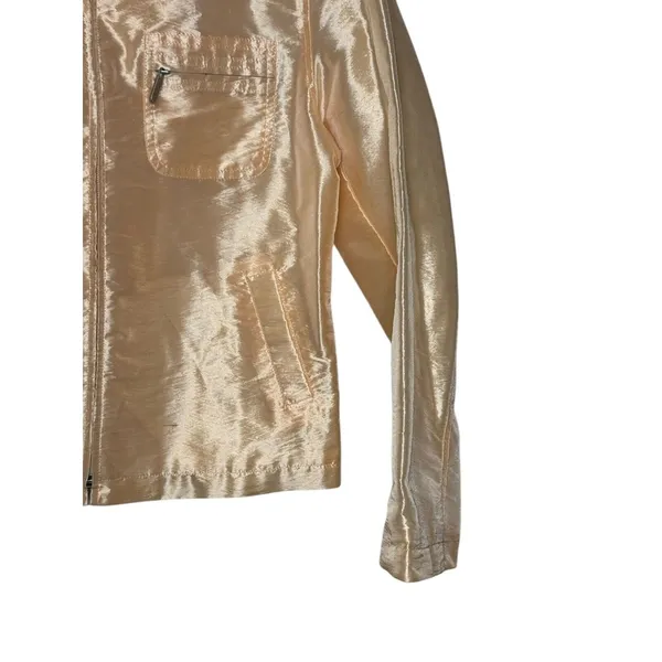 Dismero Women's Blazer Jacket Y2K Vermoda SPA Satin Lined Zipper Pocket‎ Small - Image 2