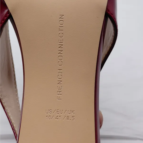 French Connection Slingback Heels Womens Size 10 Red Patent Pointed Toe Pumps - Image 10