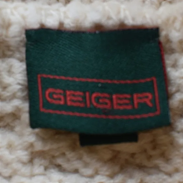 Geiger Cream Wool Cable Knit Mock Neck Sweater Basketweave White Austrian - Image 8