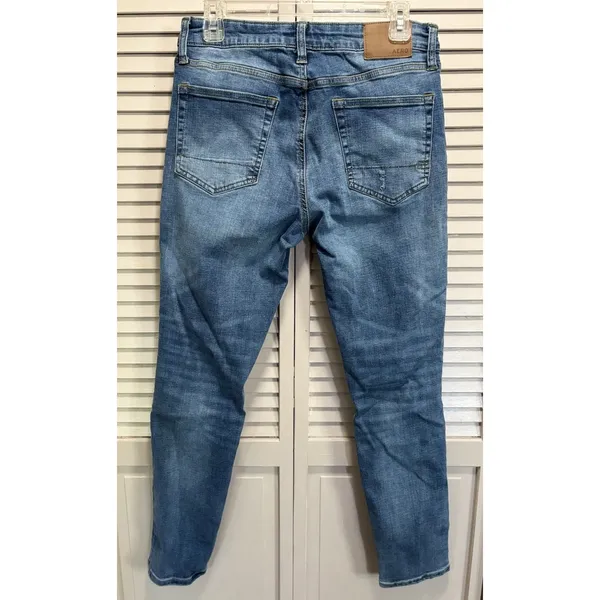 Aeropostale Light‎ Super Skinny Mid Rise Distressed Denim Jeans Size 30x30 - Image 3