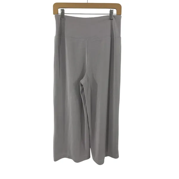 Athleta Womens Seasoft Wide Leg Crop Pants Neutral Medium Boho Gray Lagenlook - Image 3