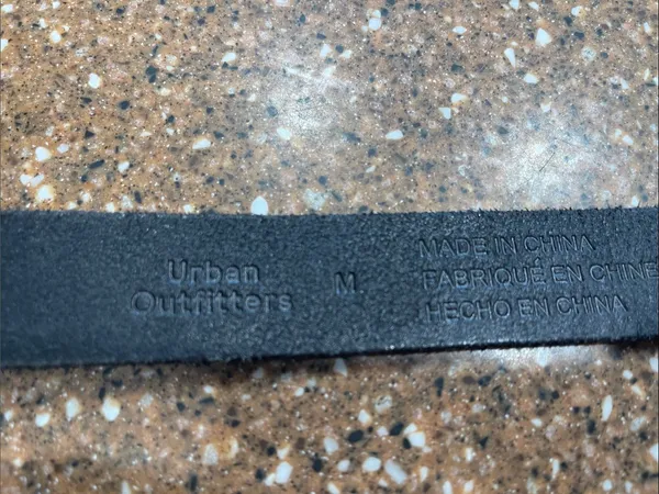 Urban outfitters Black Leather Belt with Western Silver tone Buckle - Image 5
