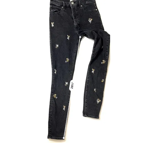 Abercrombie & Fitch‎ Black Embroidered High Rise Skinny Ankle Jean 26/2 Long - Image 7