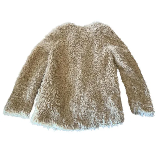 Sadie & Sage Anthropologie Cream Faux Fur Shaggy Coat M So So‎ Soft Quiet Luxury - Image 5
