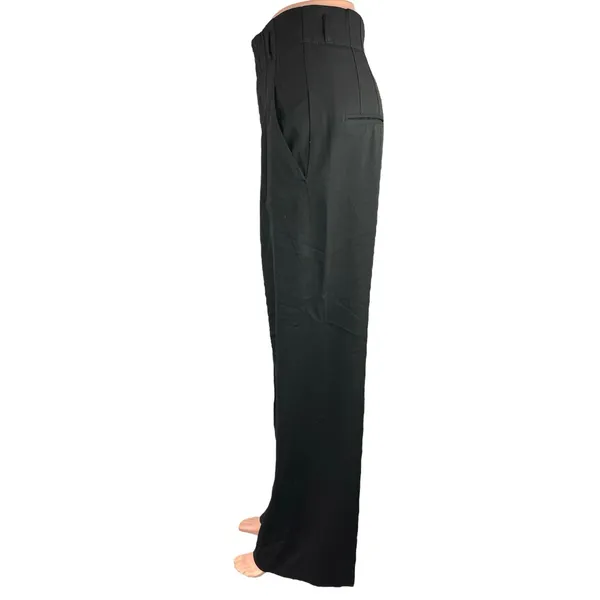 Zara Black High Rise Flat Front Straight Leg Ankle Trouser Dress Pants Size S - Image 2