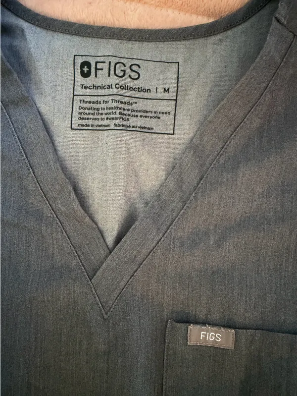 FIGS Scrub Top One-Pocket Grey Women’s Medium - Image 2