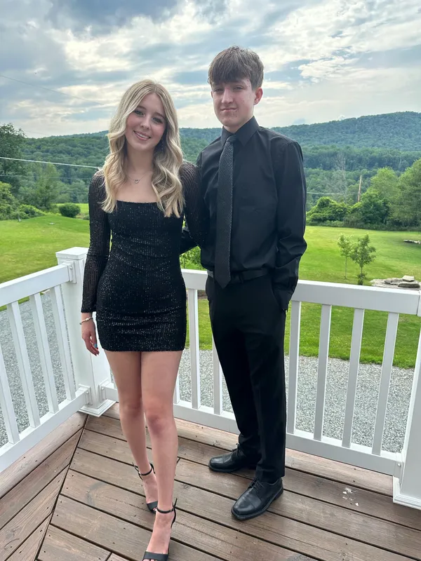 Lucy in the Sky Sequin Long Sleeve Dress in Black - Image 3