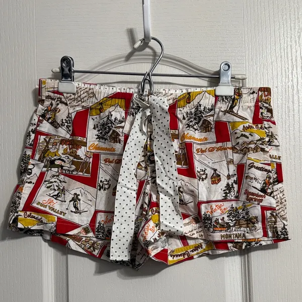J. Crew Vintage Inspired Ski‎ Print Lounge Pajama Shorts Retro Cottagecore - Image 2