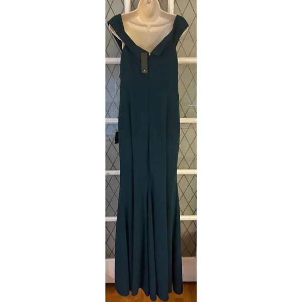 Lulu's Formal Mermaid Floor Length Off Shoulder Green Evening Dress Womens XL - Image 5