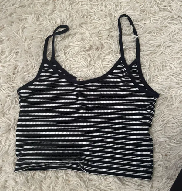 Brandy Melville Navy Blue and white Striped Tank Cami Top - Image 2