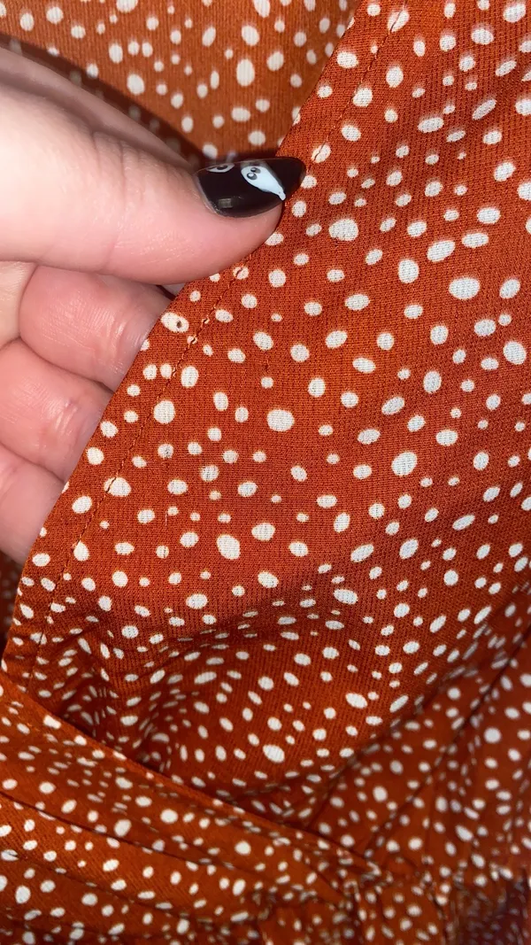 Orangeish/red Polka dot Dress Size XL - Image 5