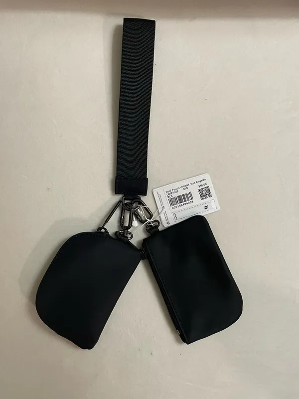 Lululemon NWT Dual Pouch Black Wristlet Keychain Los Angeles Graphic - Image 5