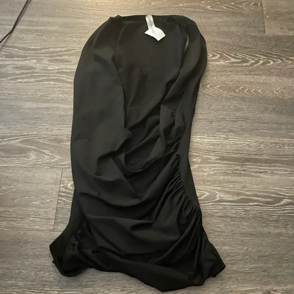 Revolve NWT Halfheart black halter low cowl drape mini bodycon dress. Size Medium - Image 11
