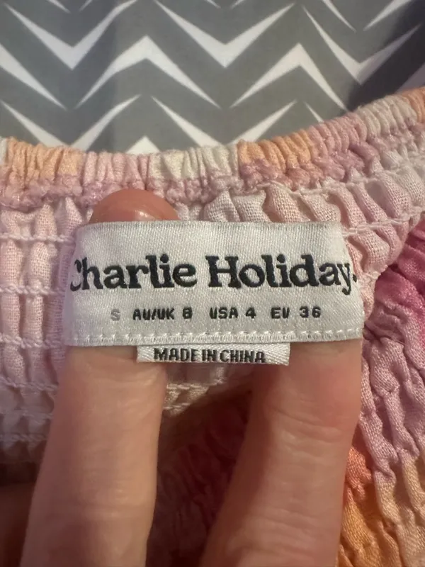 NWOT Charlie Holiday | Andrea puff-sleeve crop top, size S - Image 6