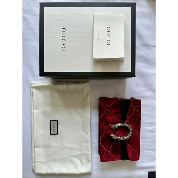 Gucci | Red Mini Bag with Silver Chain - Image 2
