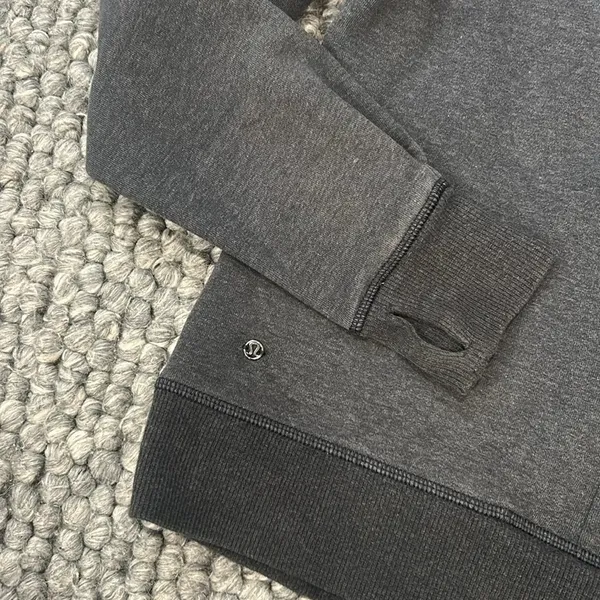Lululemon Gray Zip Up Scuba Define Sweatshirt No Hood Size 6 - Image 6