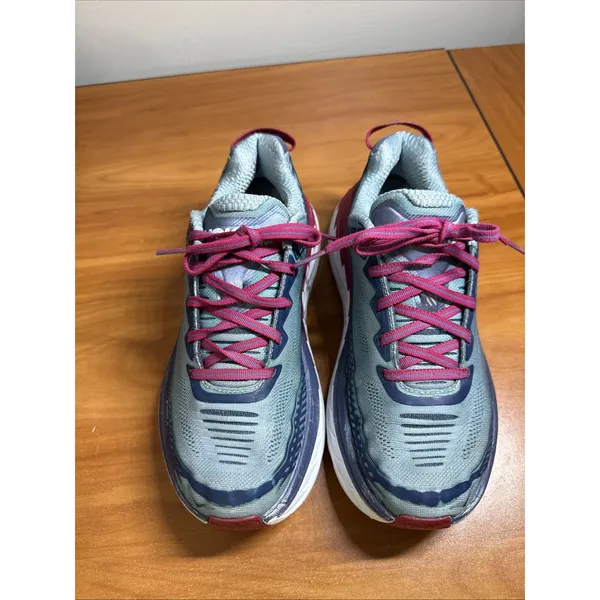 Hoka One One Bondi 5 Shoes Women Size 8.5 Blue Magenta Sneakers Cushioned - Image 4