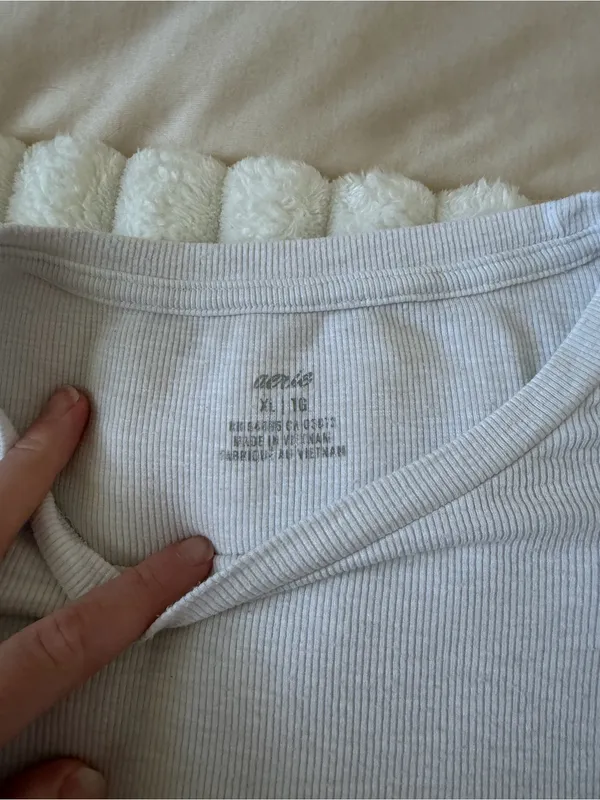 aerie white Ribbed Short Sleeve Tee - Image 4
