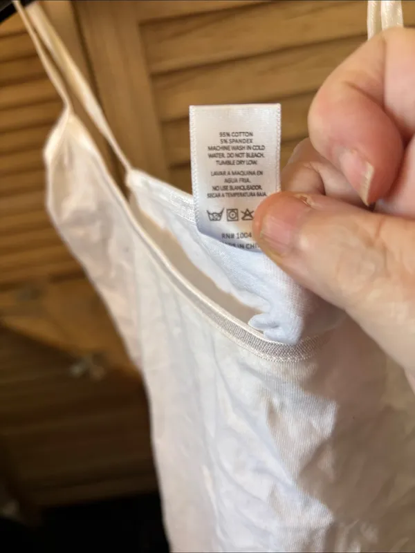 Simple White Stretch Strap Cami Medium - Image 4